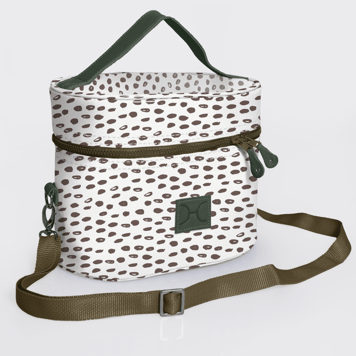 Thandana Laminated Fabric Bougie Vanity Bag | Olive - KaryKase