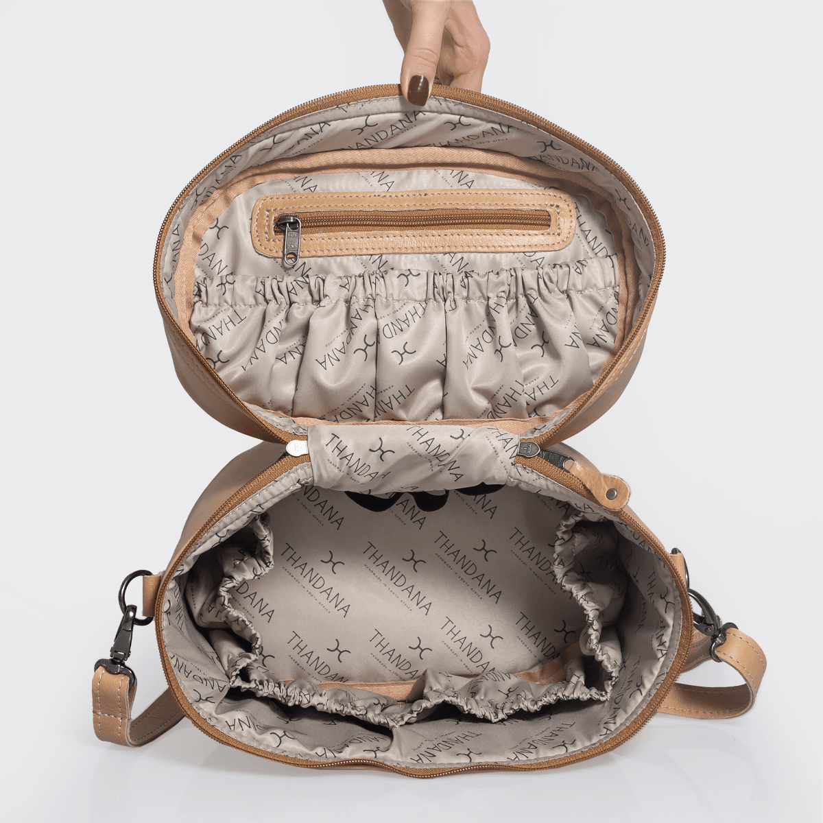 Thandana Laminated Fabric Bougie Vanity Bag | Olive - KaryKase