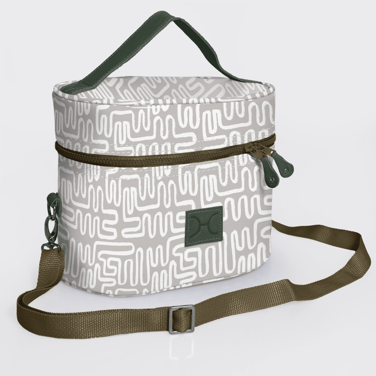 Thandana Laminated Fabric Bougie Vanity Bag | Olive - KaryKase