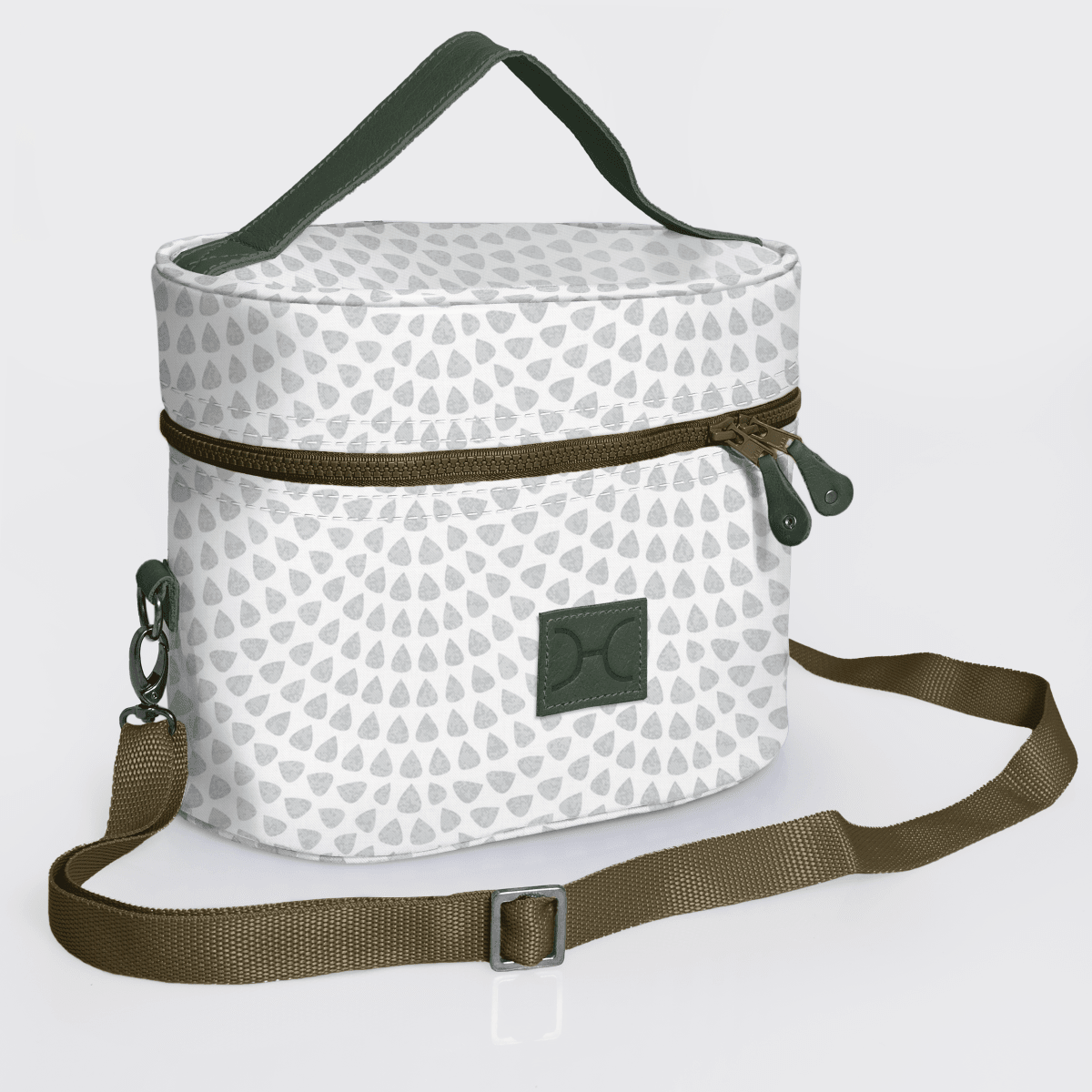 Thandana Laminated Fabric Bougie Vanity Bag | Olive - KaryKase