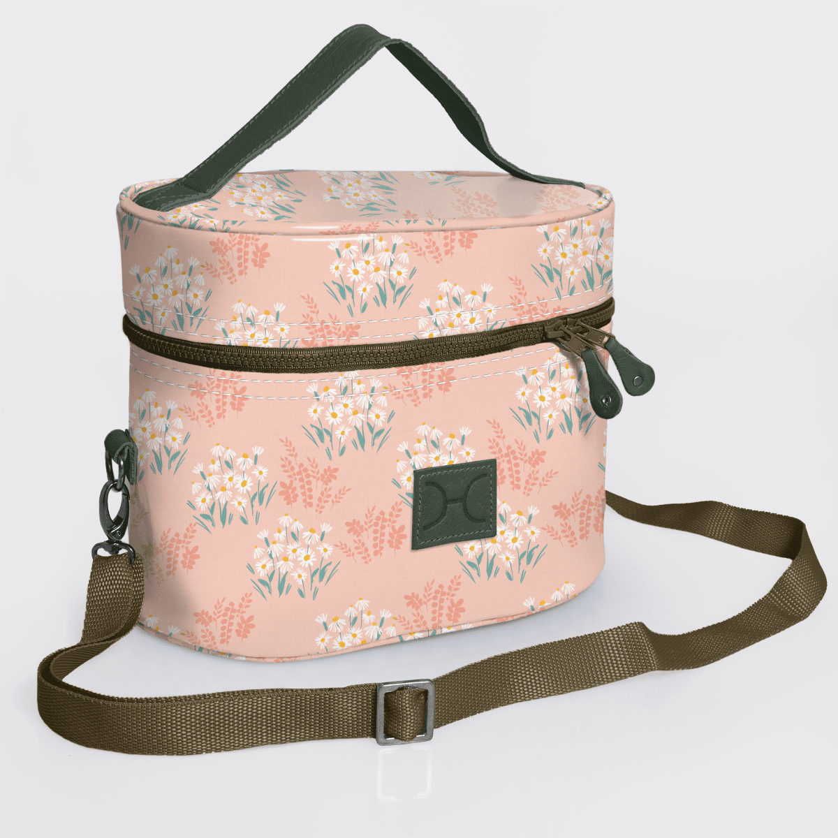 Thandana Laminated Fabric Bougie Vanity Bag | Olive - KaryKase