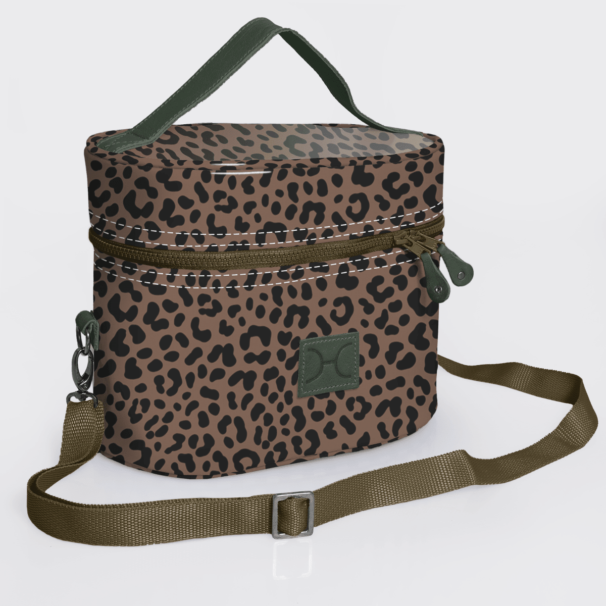 Thandana Laminated Fabric Bougie Vanity Bag | Olive - KaryKase