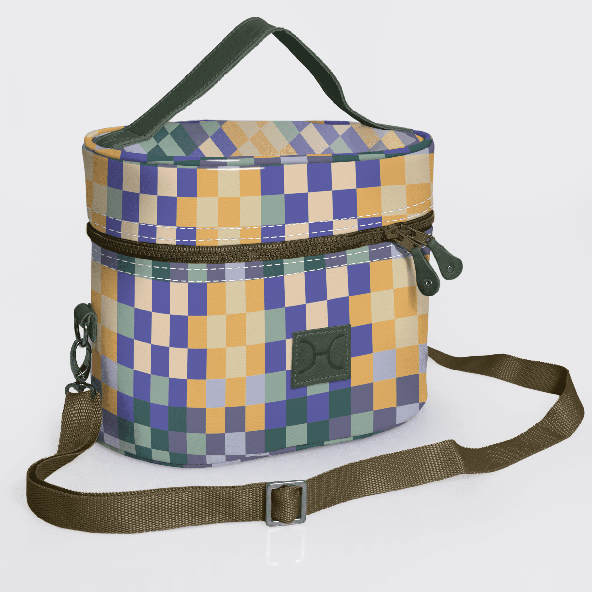 Thandana Laminated Fabric Bougie Vanity Bag | Olive - KaryKase