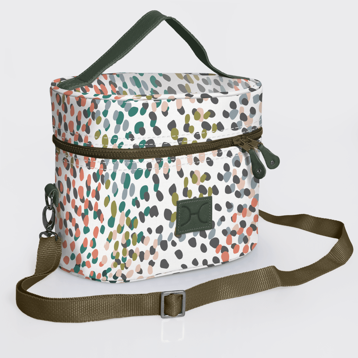 Thandana Laminated Fabric Bougie Vanity Bag | Olive - KaryKase