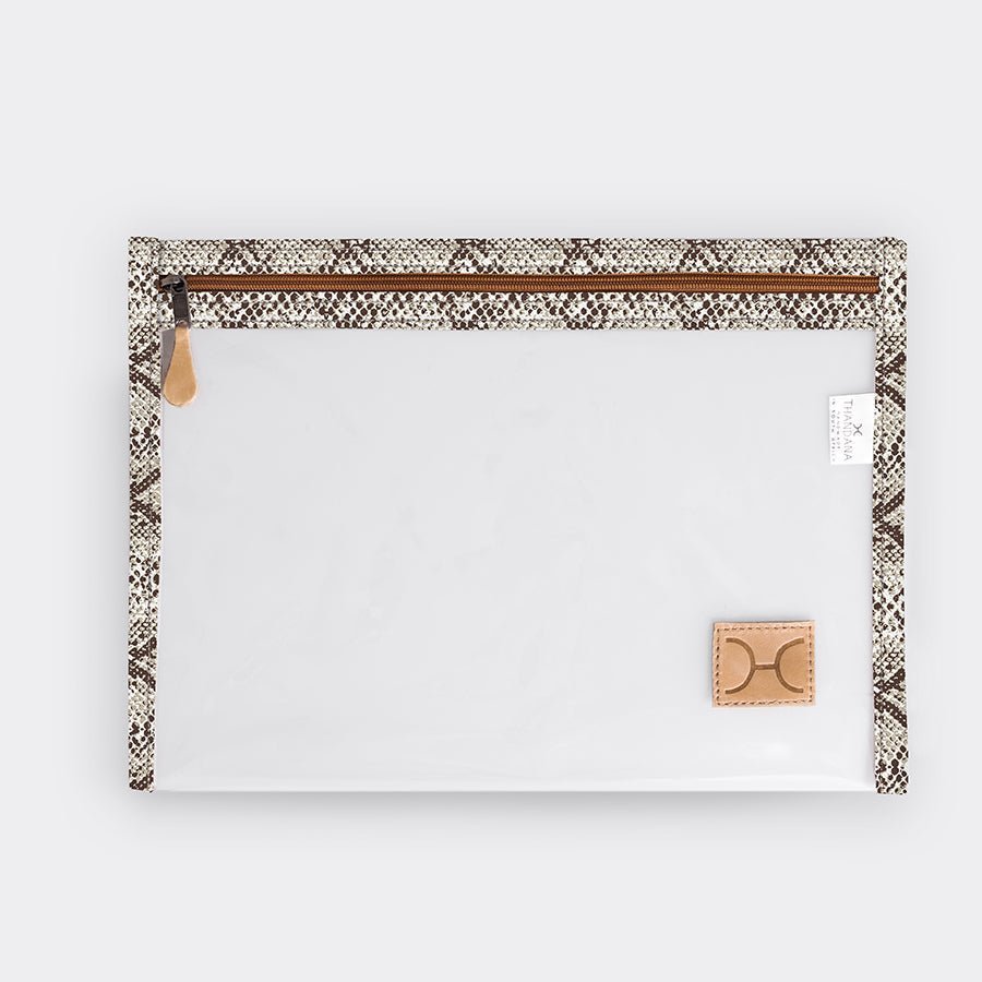 Thandana Laminated Fabric Clear Document Pouch - KaryKase