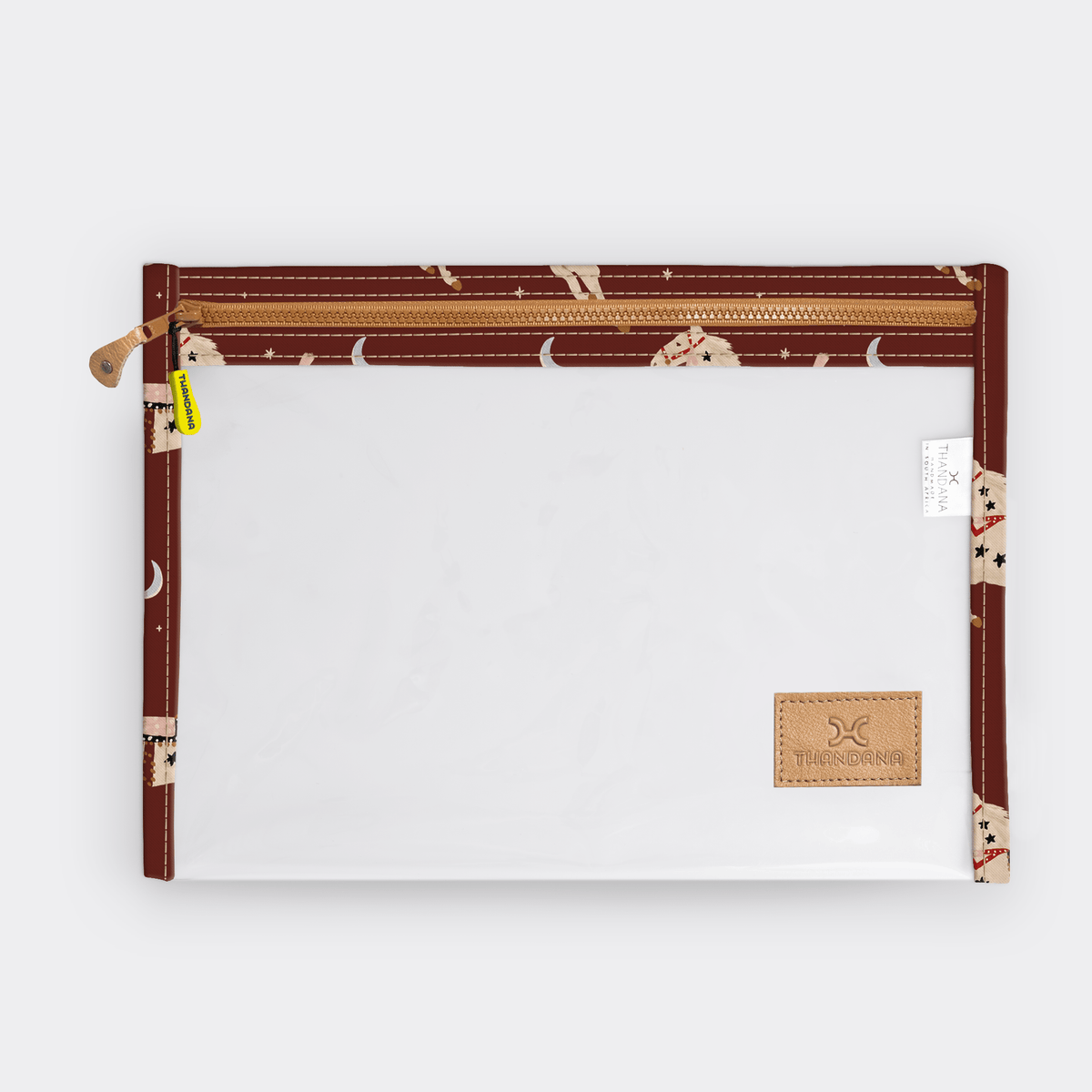 Thandana Laminated Fabric Clear Document Pouch - KaryKase