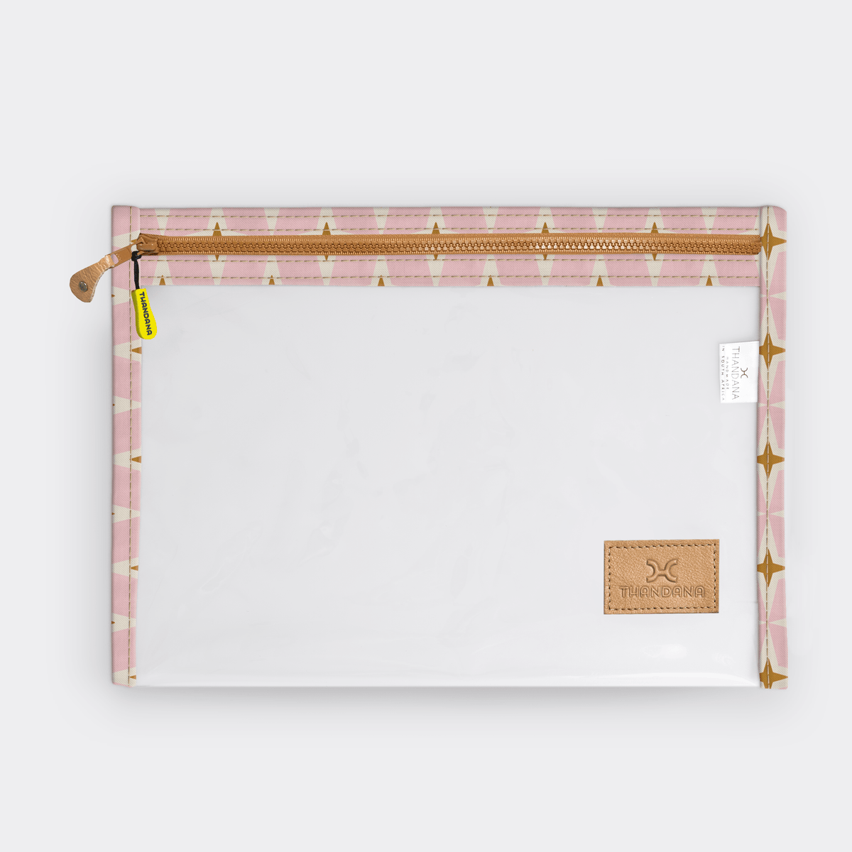 Thandana Laminated Fabric Clear Document Pouch - KaryKase