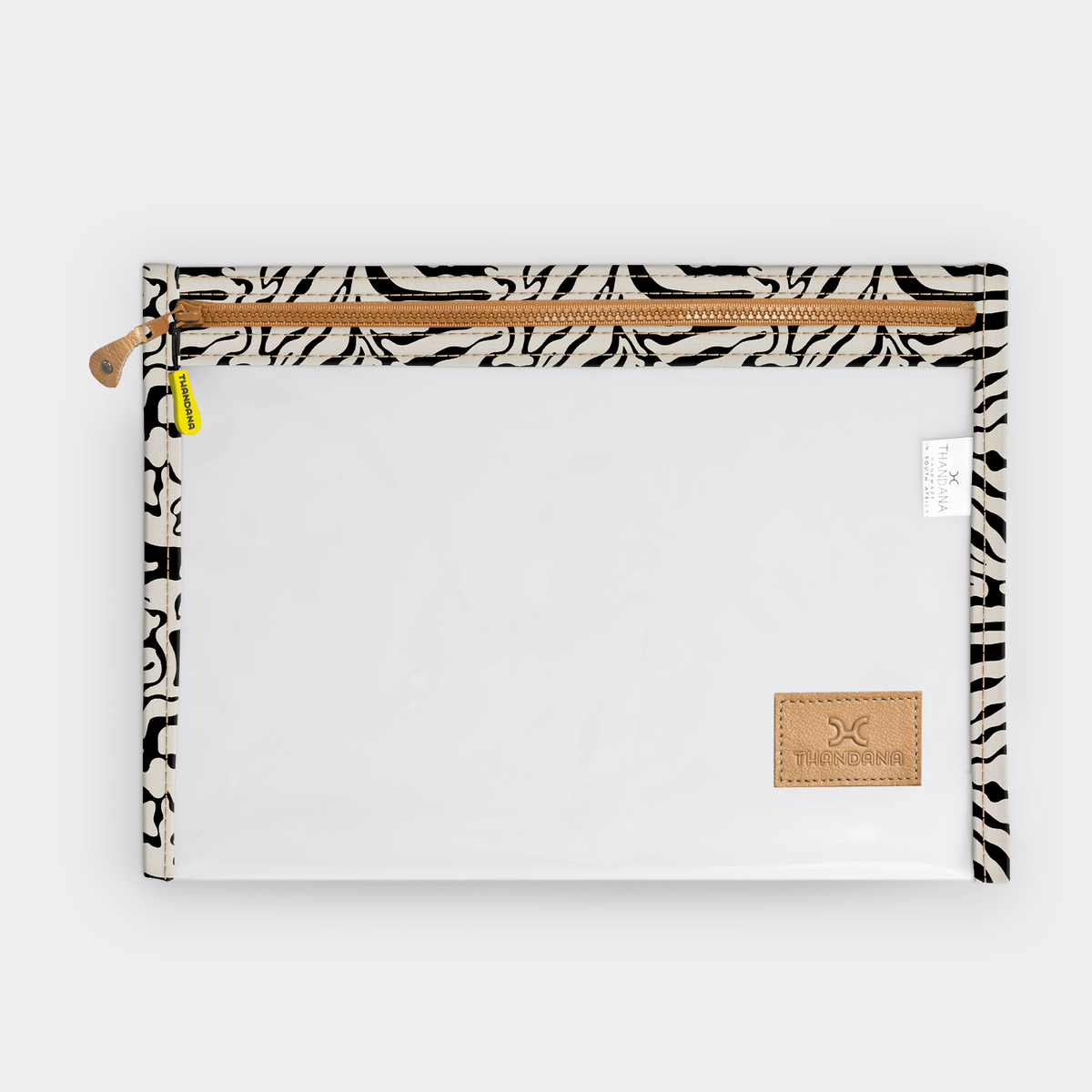 Thandana Laminated Fabric Clear Document Pouch - KaryKase