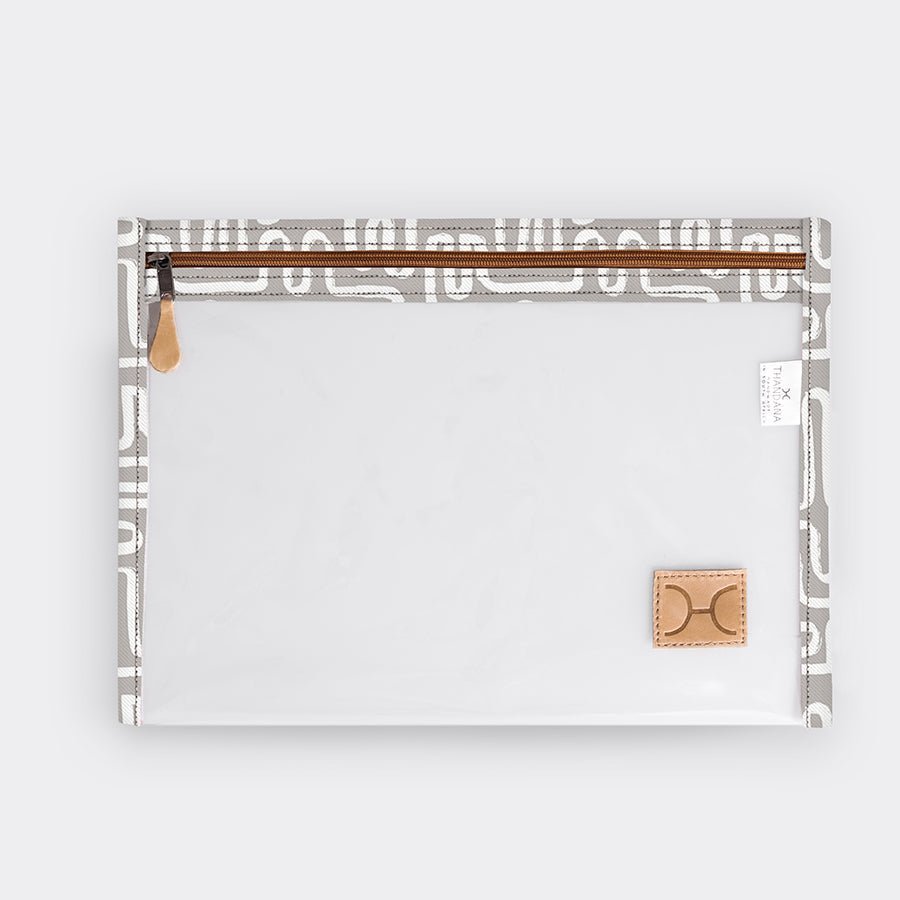 Thandana Laminated Fabric Clear Document Pouch - KaryKase