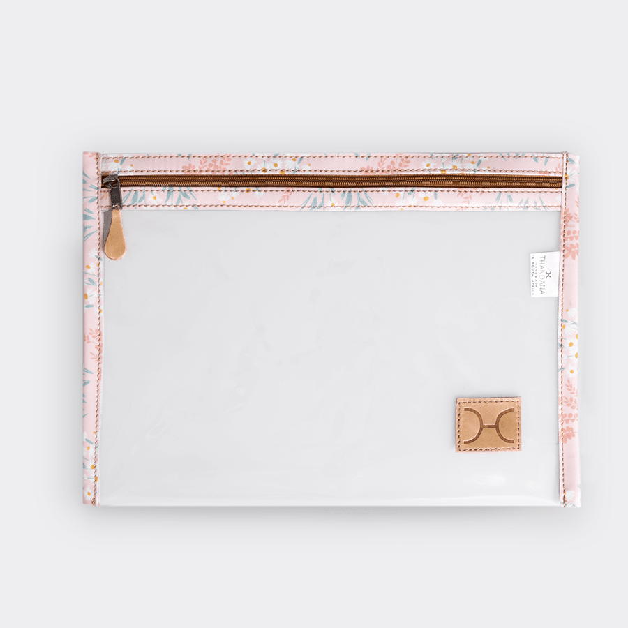 Thandana Laminated Fabric Clear Document Pouch - KaryKase