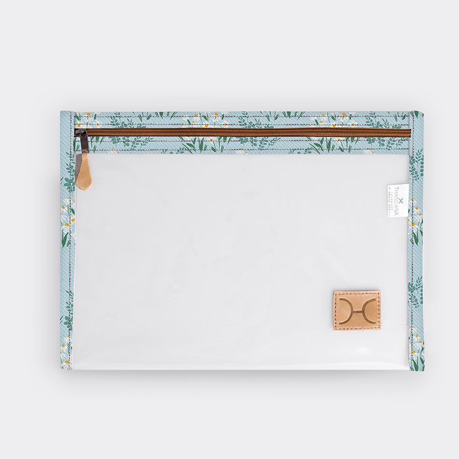 Thandana Laminated Fabric Clear Document Pouch - KaryKase