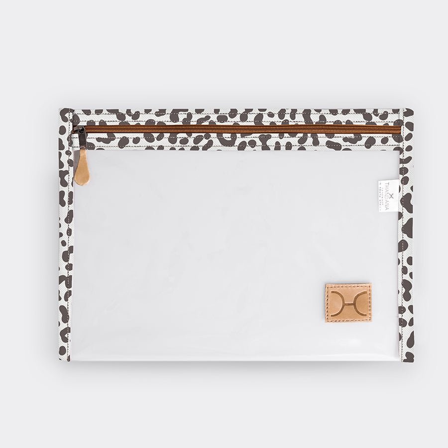 Thandana Laminated Fabric Clear Document Pouch - KaryKase