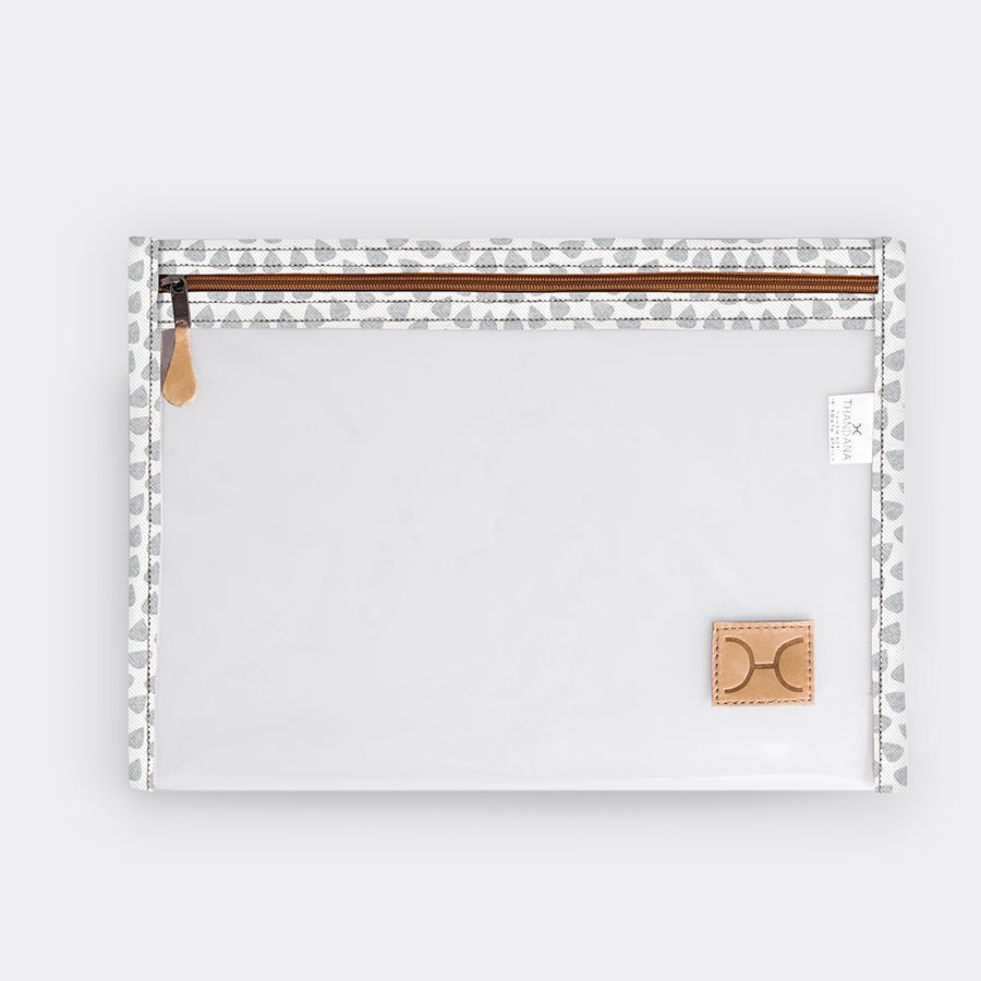 Thandana Laminated Fabric Clear Document Pouch - KaryKase