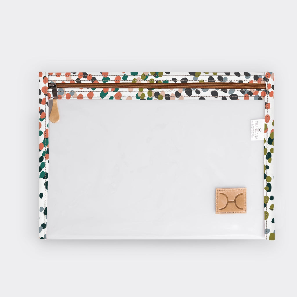 Thandana Laminated Fabric Clear Document Pouch - KaryKase