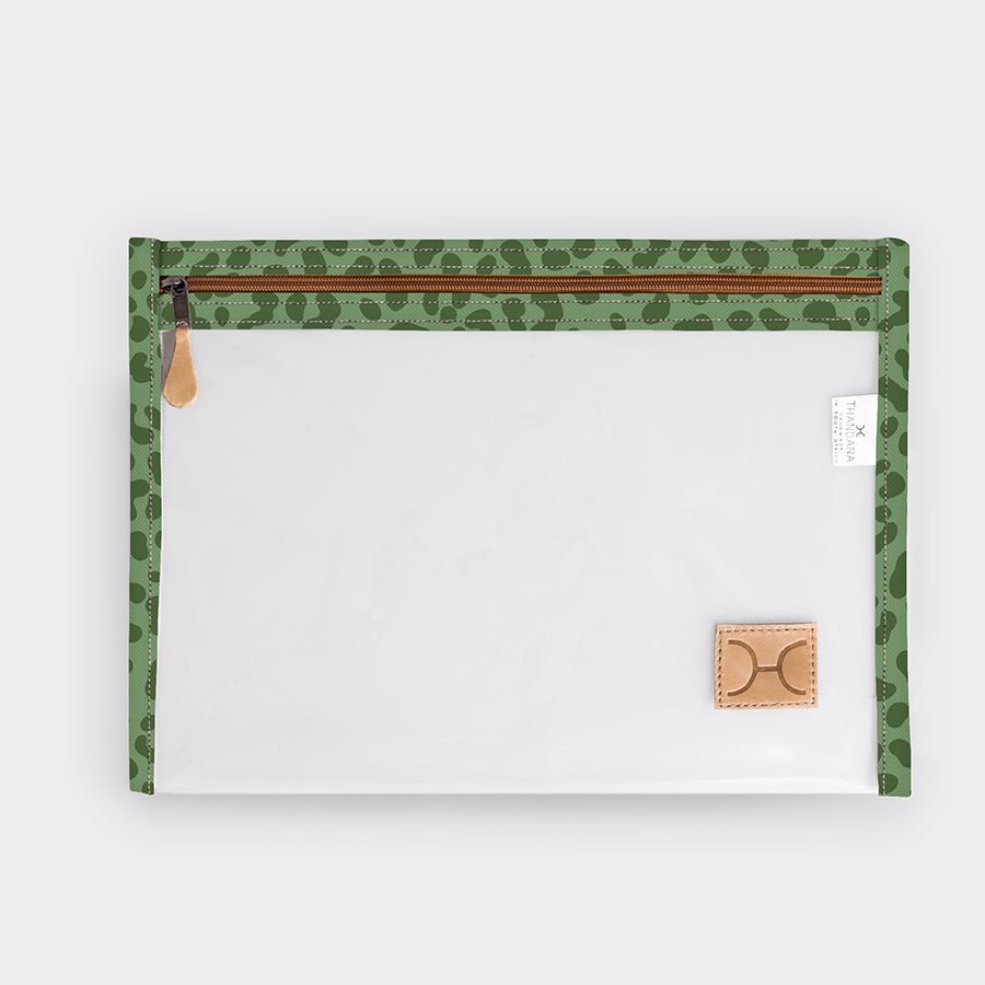 Thandana Laminated Fabric Clear Document Pouch - KaryKase