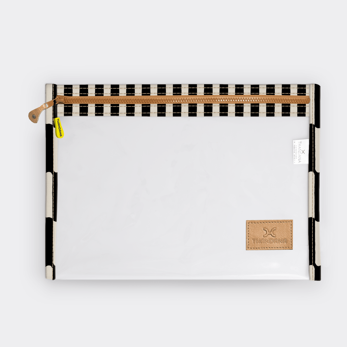 Thandana Laminated Fabric Clear Document Pouch - KaryKase