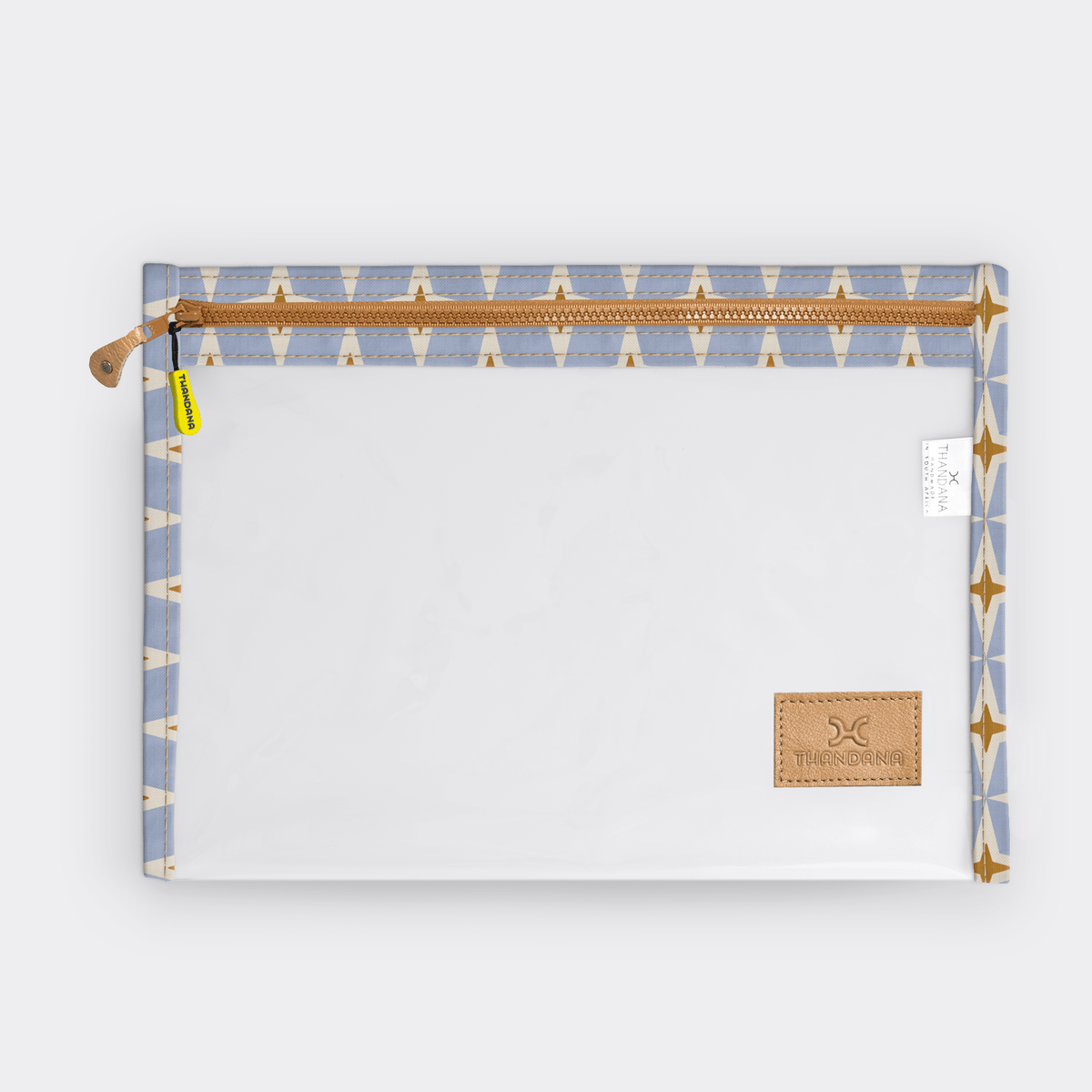 Thandana Laminated Fabric Clear Document Pouch - KaryKase