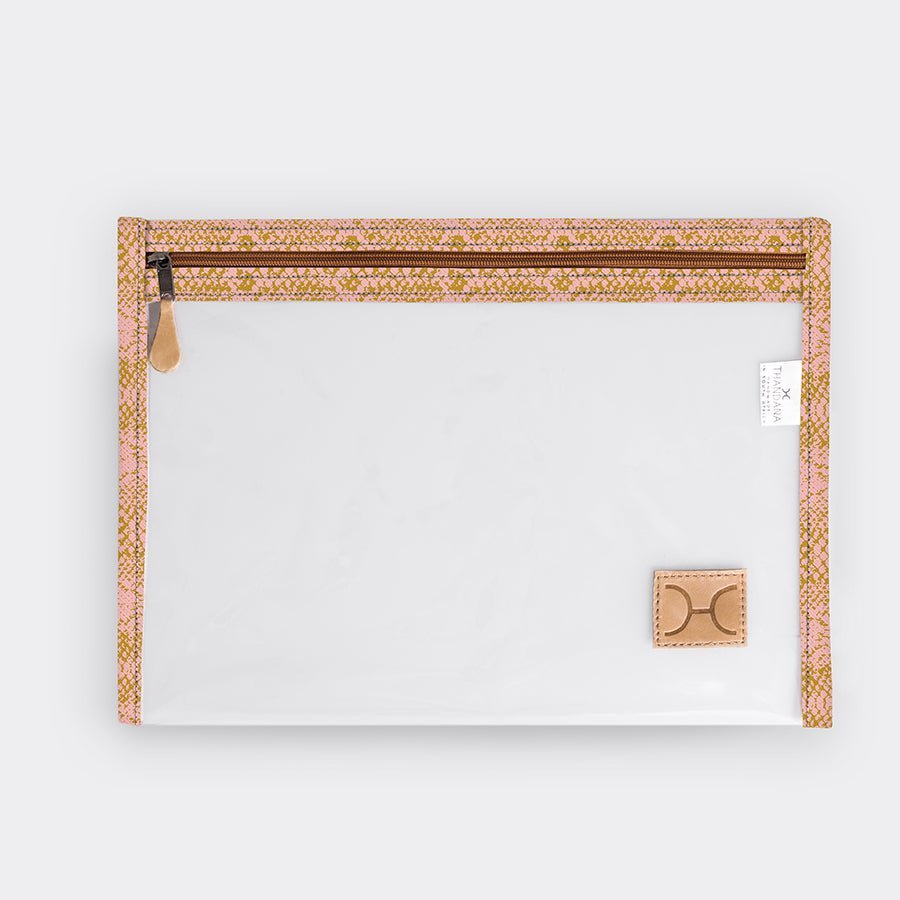 Thandana Laminated Fabric Clear Document Pouch - KaryKase