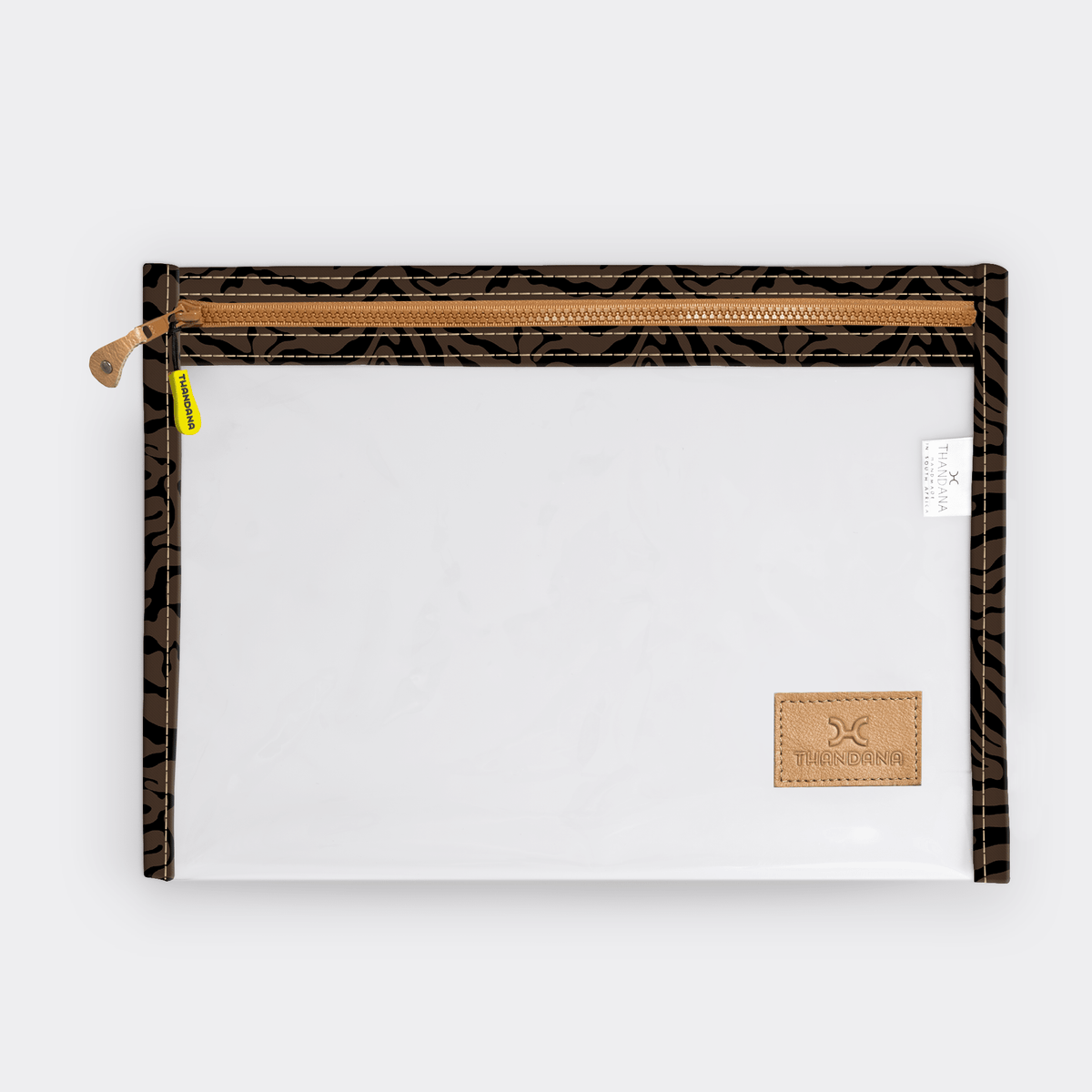 Thandana Laminated Fabric Clear Document Pouch - KaryKase
