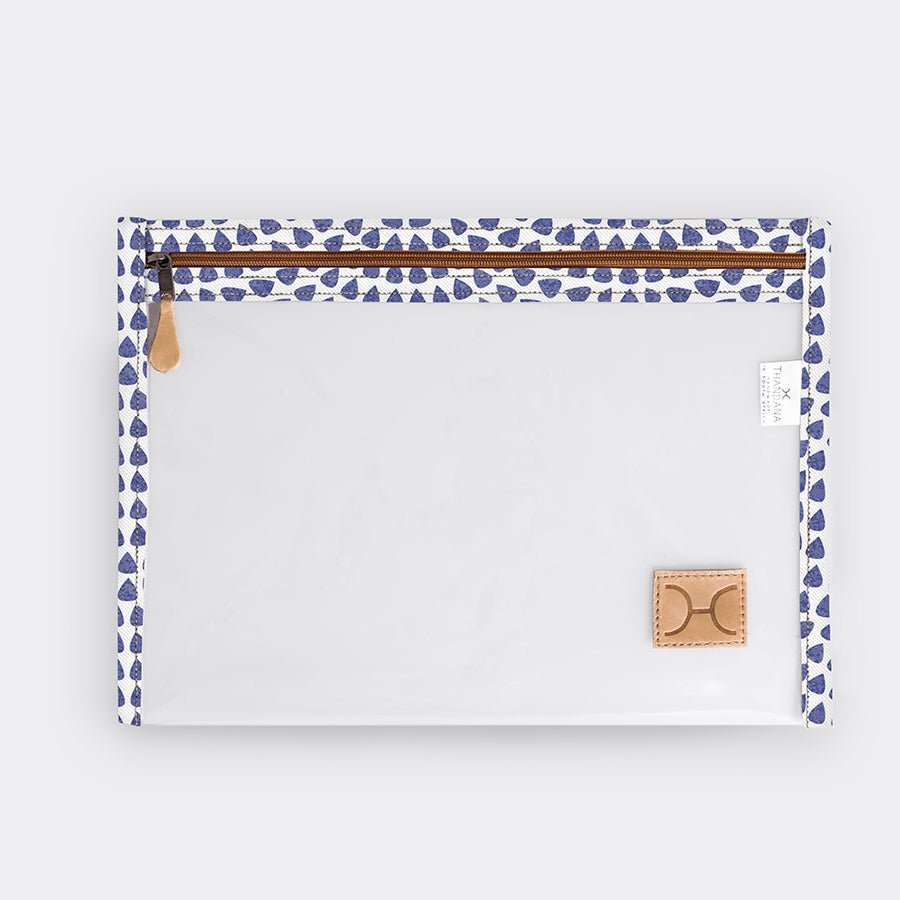 Thandana Laminated Fabric Clear Document Pouch - KaryKase