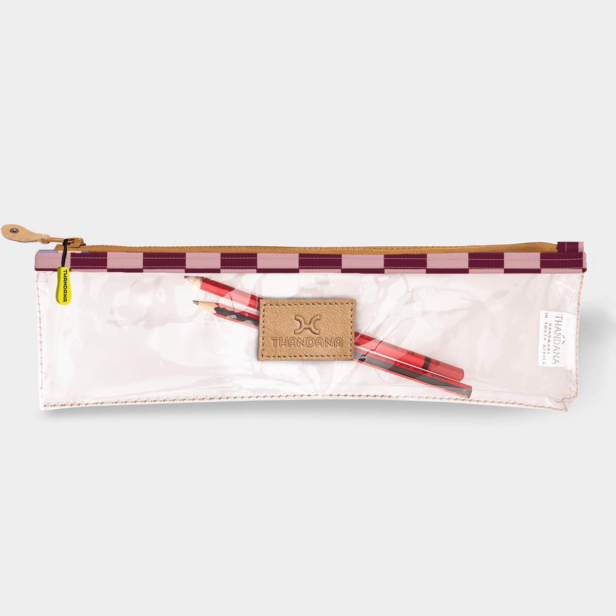 Thandana Laminated Fabric Clear Pencil Case - KaryKase