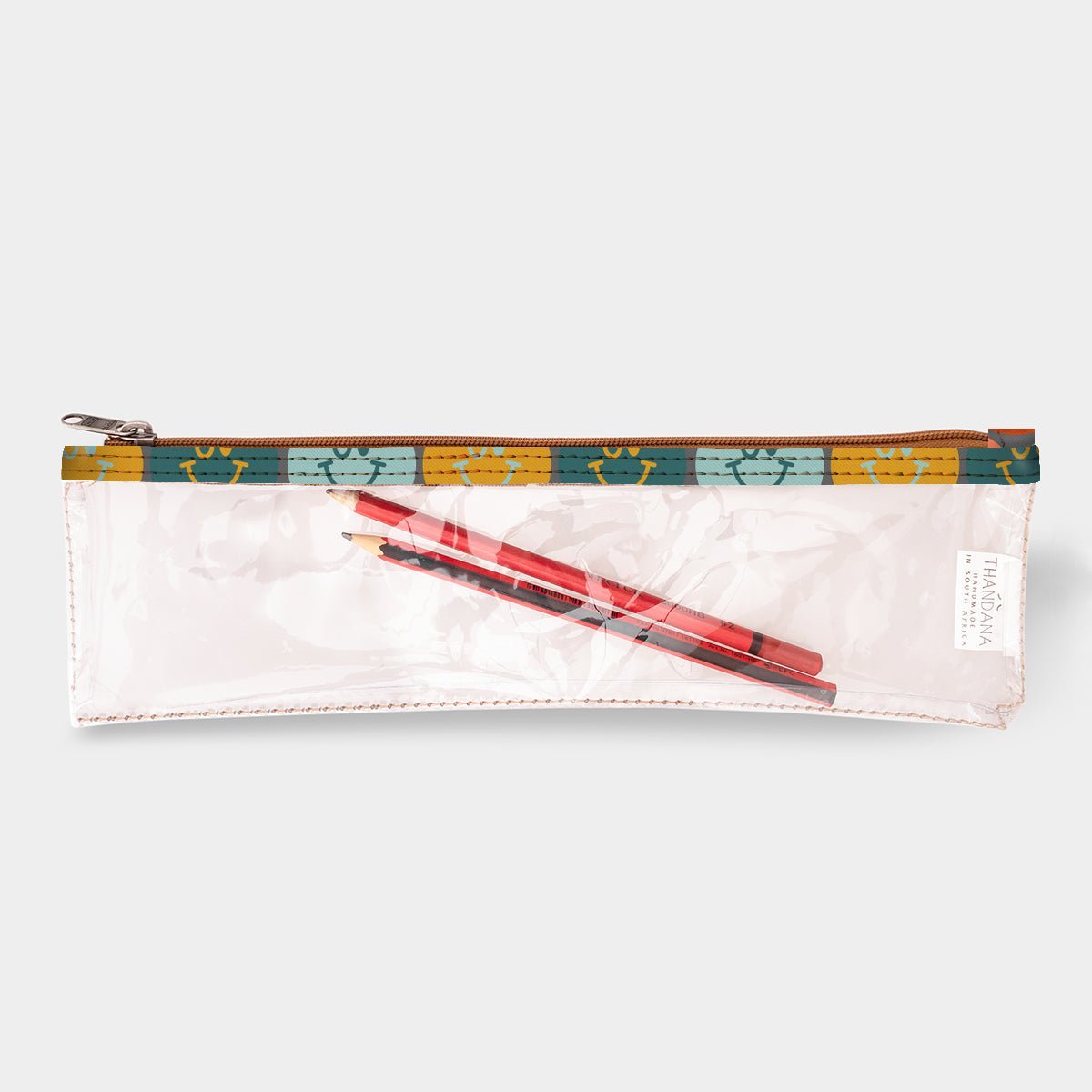Thandana Laminated Fabric Clear Pencil Case - KaryKase
