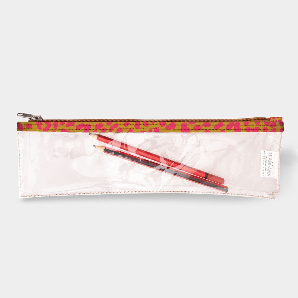 Thandana Laminated Fabric Clear Pencil Case - KaryKase