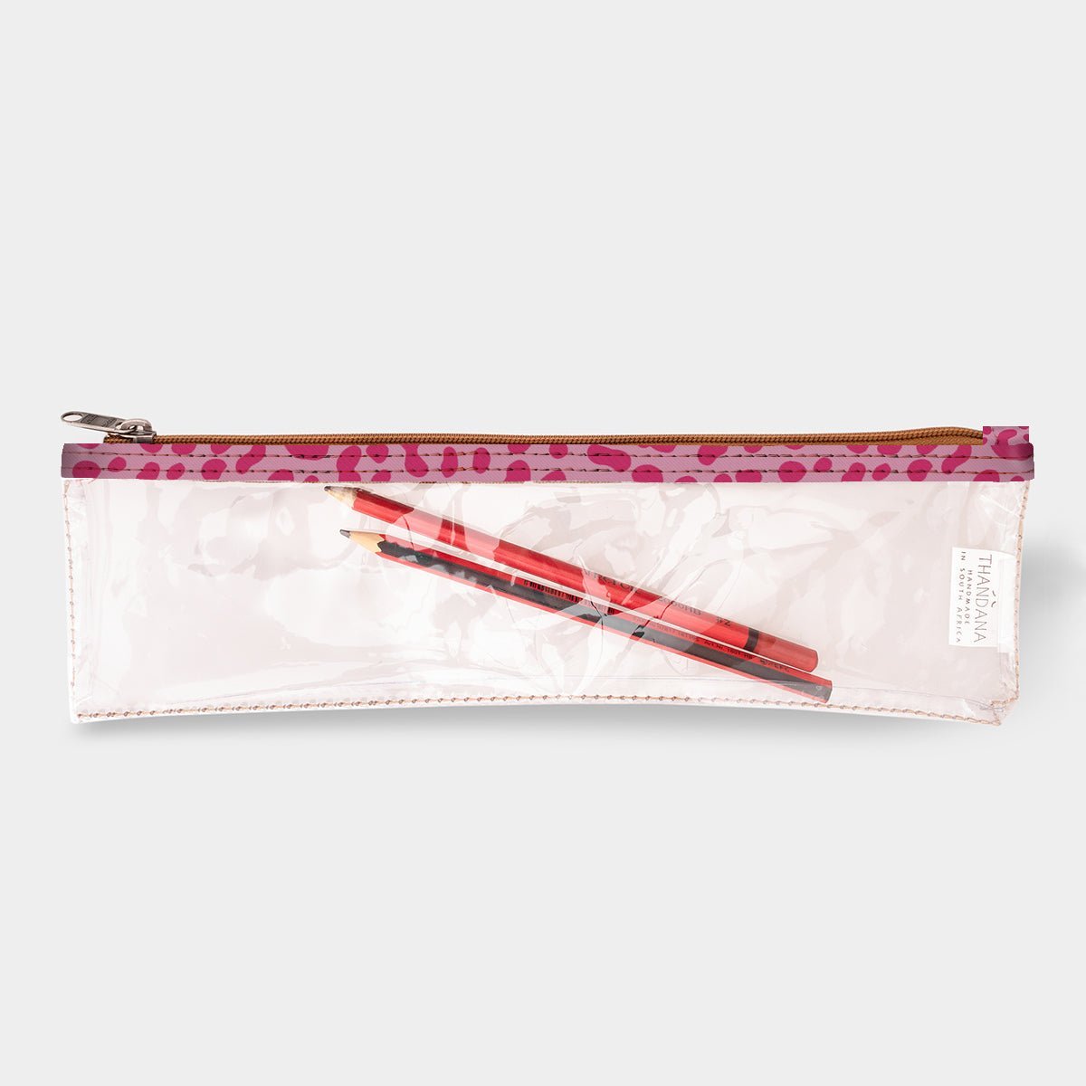 Thandana Laminated Fabric Clear Pencil Case - KaryKase