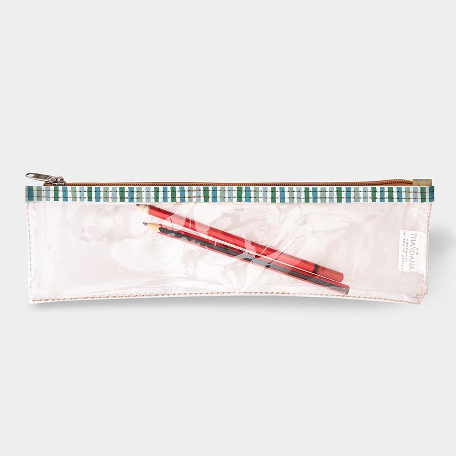 Thandana Laminated Fabric Clear Pencil Case - KaryKase