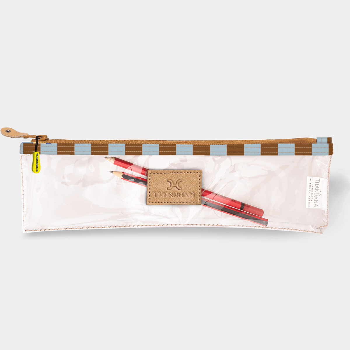 Thandana Laminated Fabric Clear Pencil Case - KaryKase