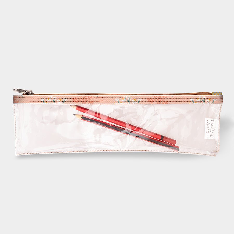 Thandana Laminated Fabric Clear Pencil Case - KaryKase