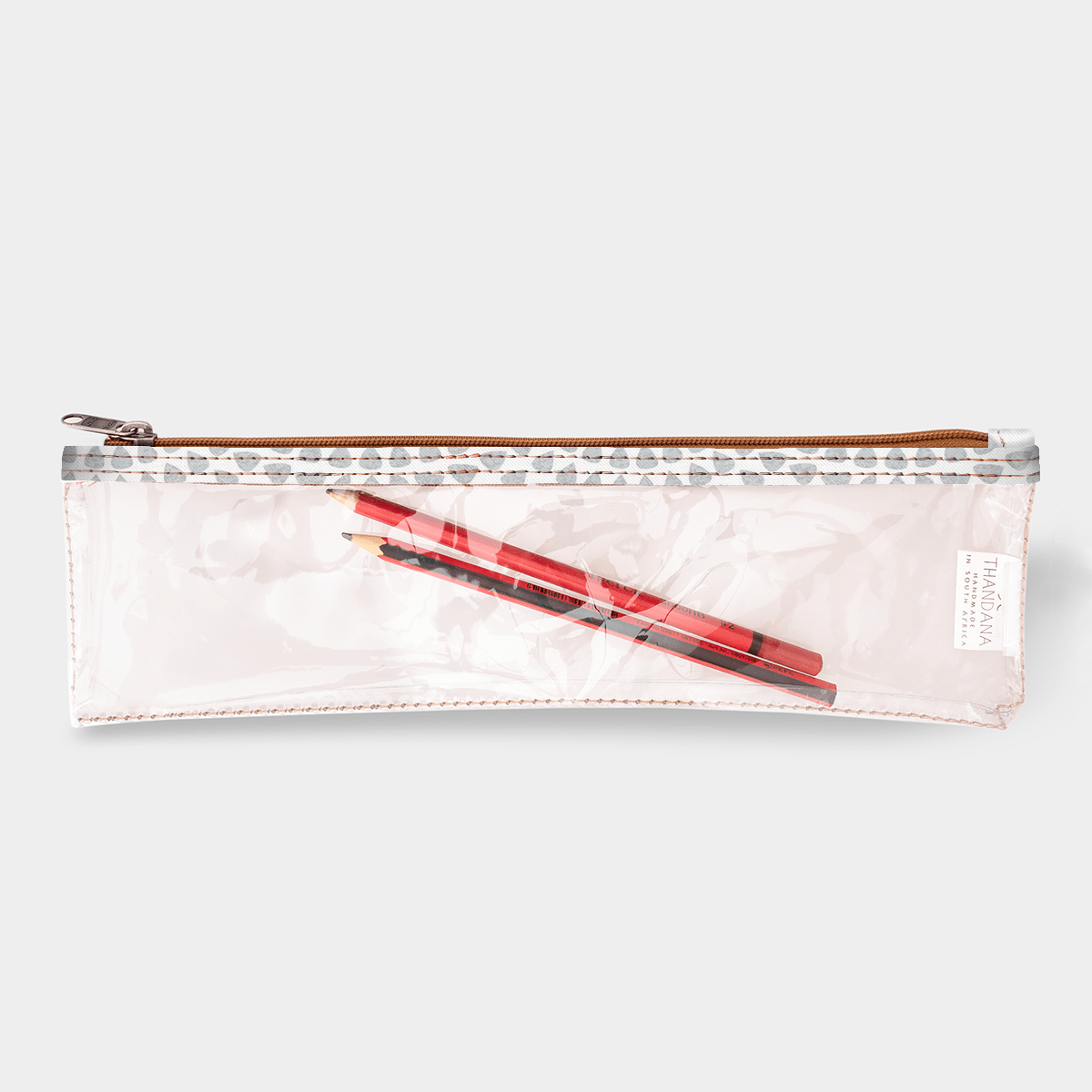 Thandana Laminated Fabric Clear Pencil Case - KaryKase