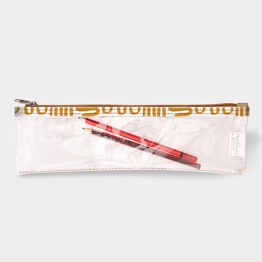 Thandana Laminated Fabric Clear Pencil Case - KaryKase