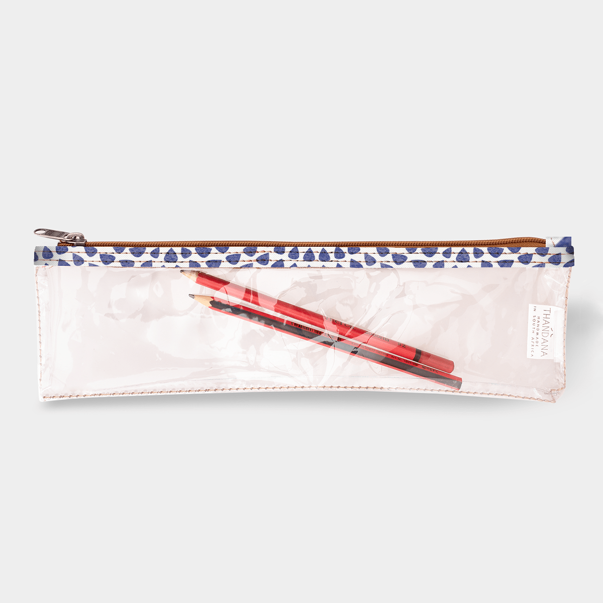 Thandana Laminated Fabric Clear Pencil Case - KaryKase