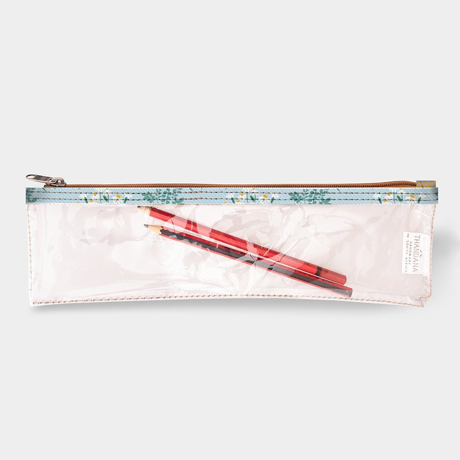 Thandana Laminated Fabric Clear Pencil Case - KaryKase