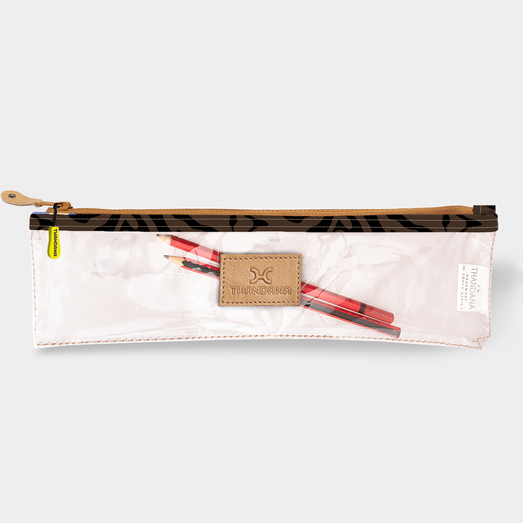 Thandana Laminated Fabric Clear Pencil Case - KaryKase