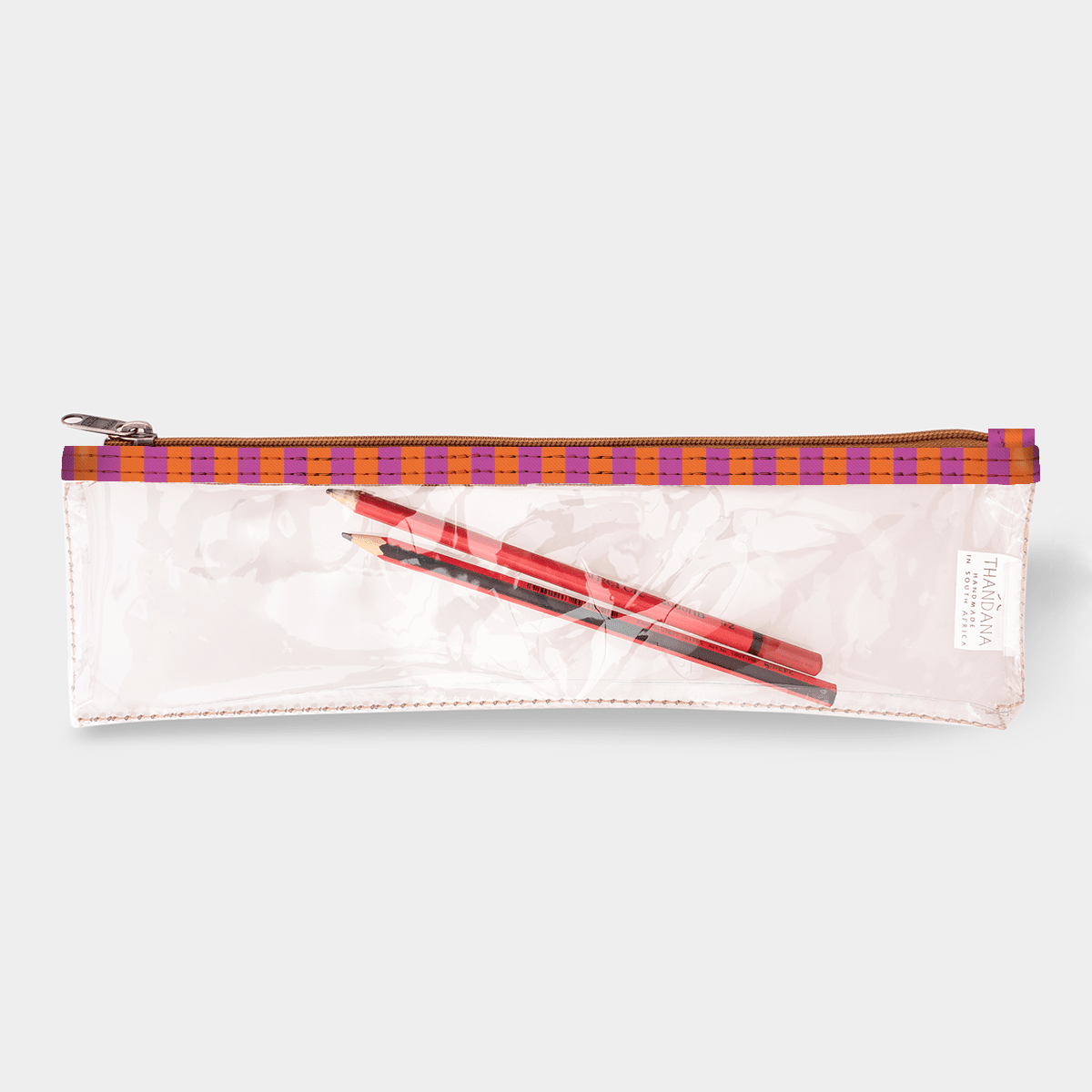 Thandana Laminated Fabric Clear Pencil Case - KaryKase