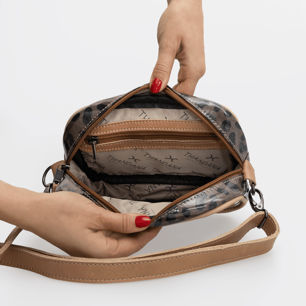 Thandana Laminated Fabric Lipstick Bag - KaryKase