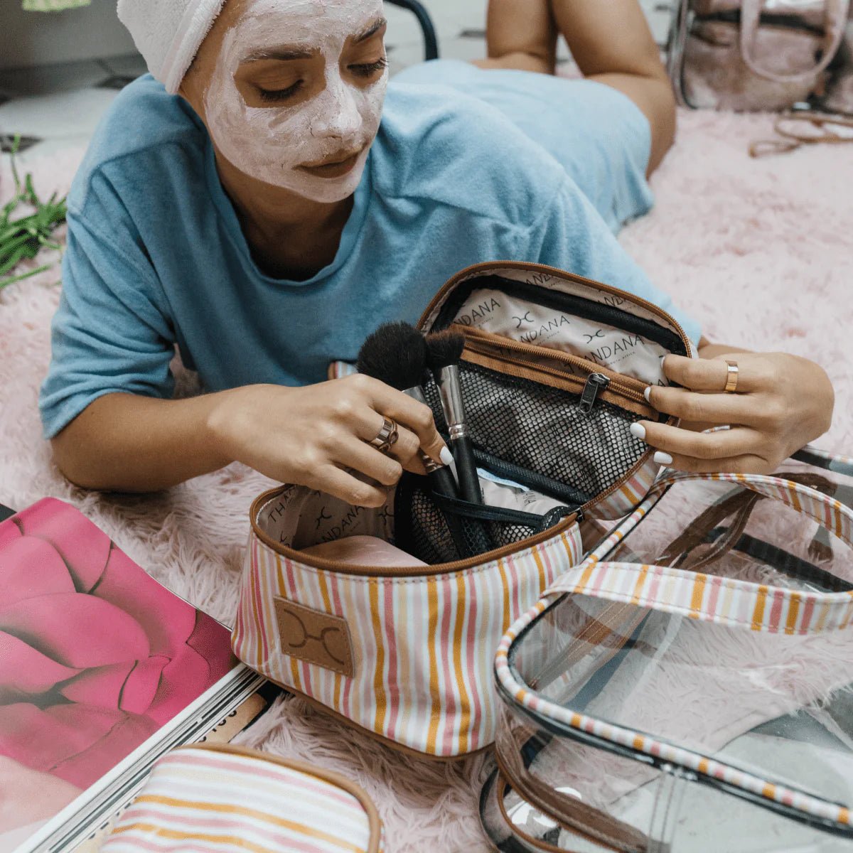 Thandana Laminated Fabric Maxi Cosmetic Set - KaryKase