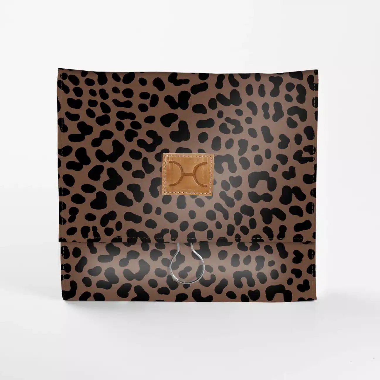 Thandana Laminated Fabric Roll Up Toiletry Pouch | Cheetah Coffee - KaryKase