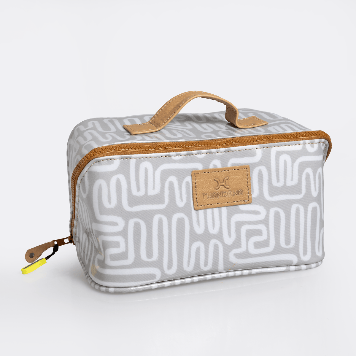 Thandana Laminated Fabric Side Mouth Maxi Vanity Bag - KaryKase