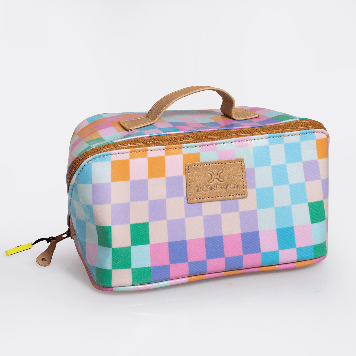 Thandana Laminated Fabric Side Mouth Maxi Vanity Bag - KaryKase