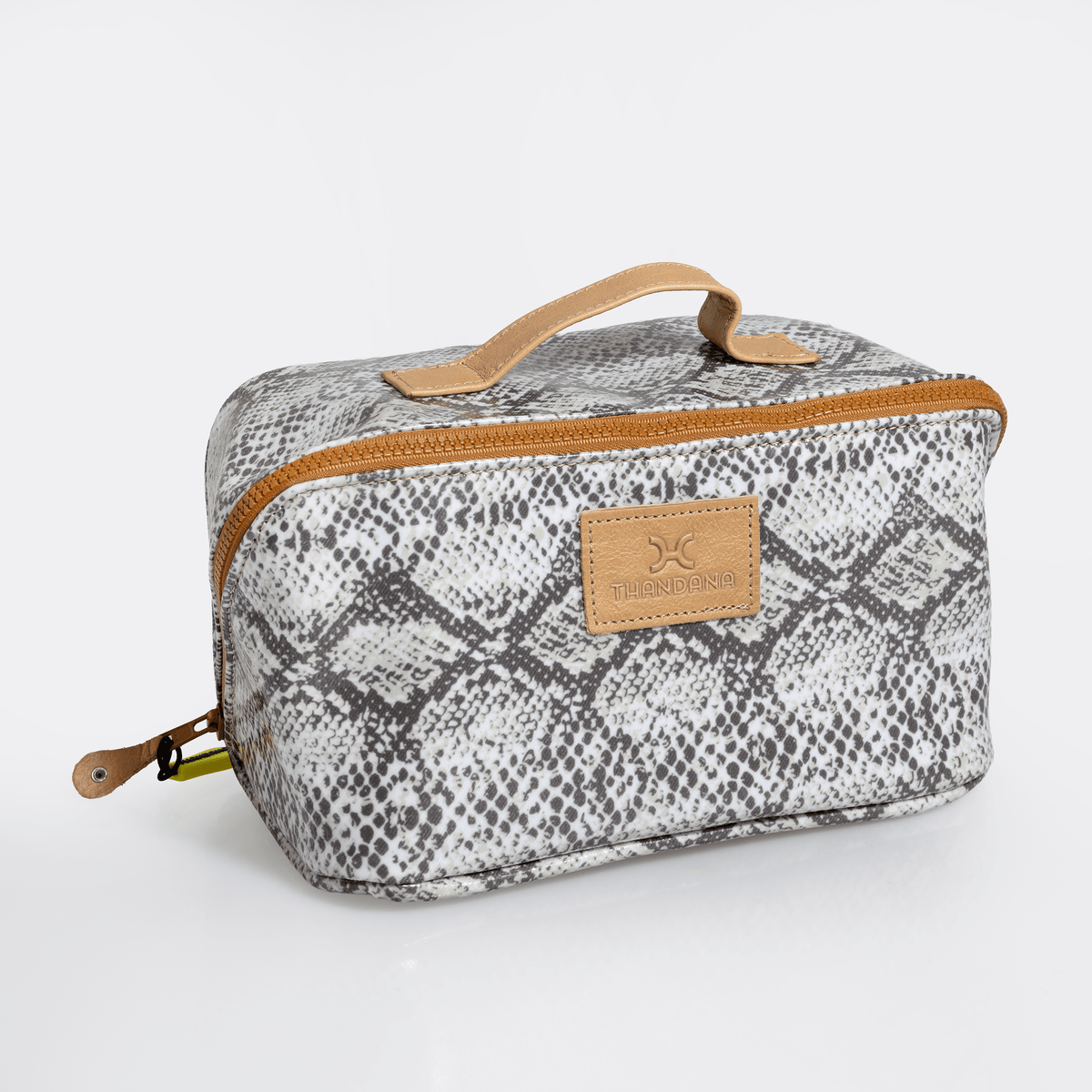 Thandana Laminated Fabric Side Mouth Maxi Vanity Bag - KaryKase