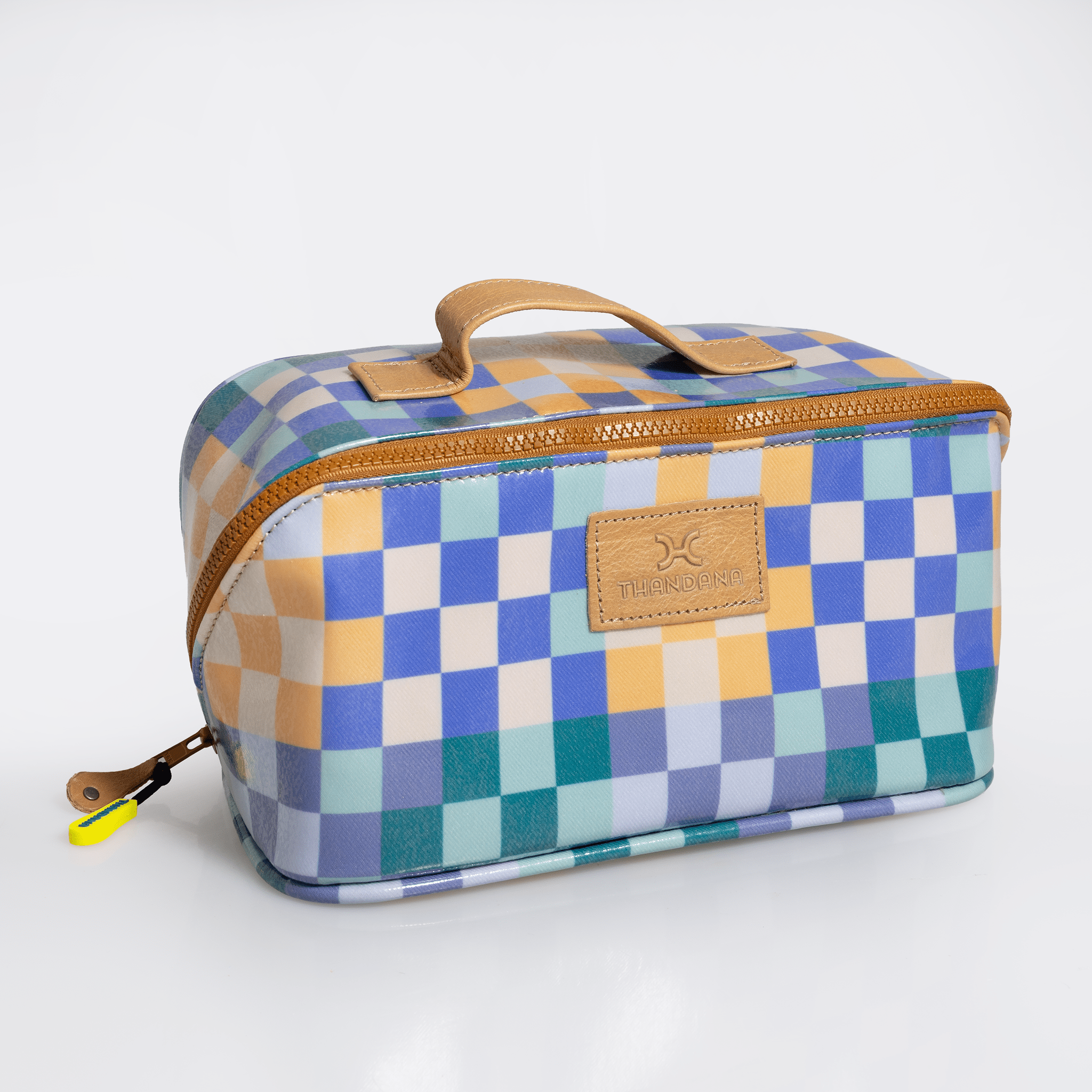 Thandana Laminated Fabric Side Mouth Maxi Vanity Bag - KaryKase