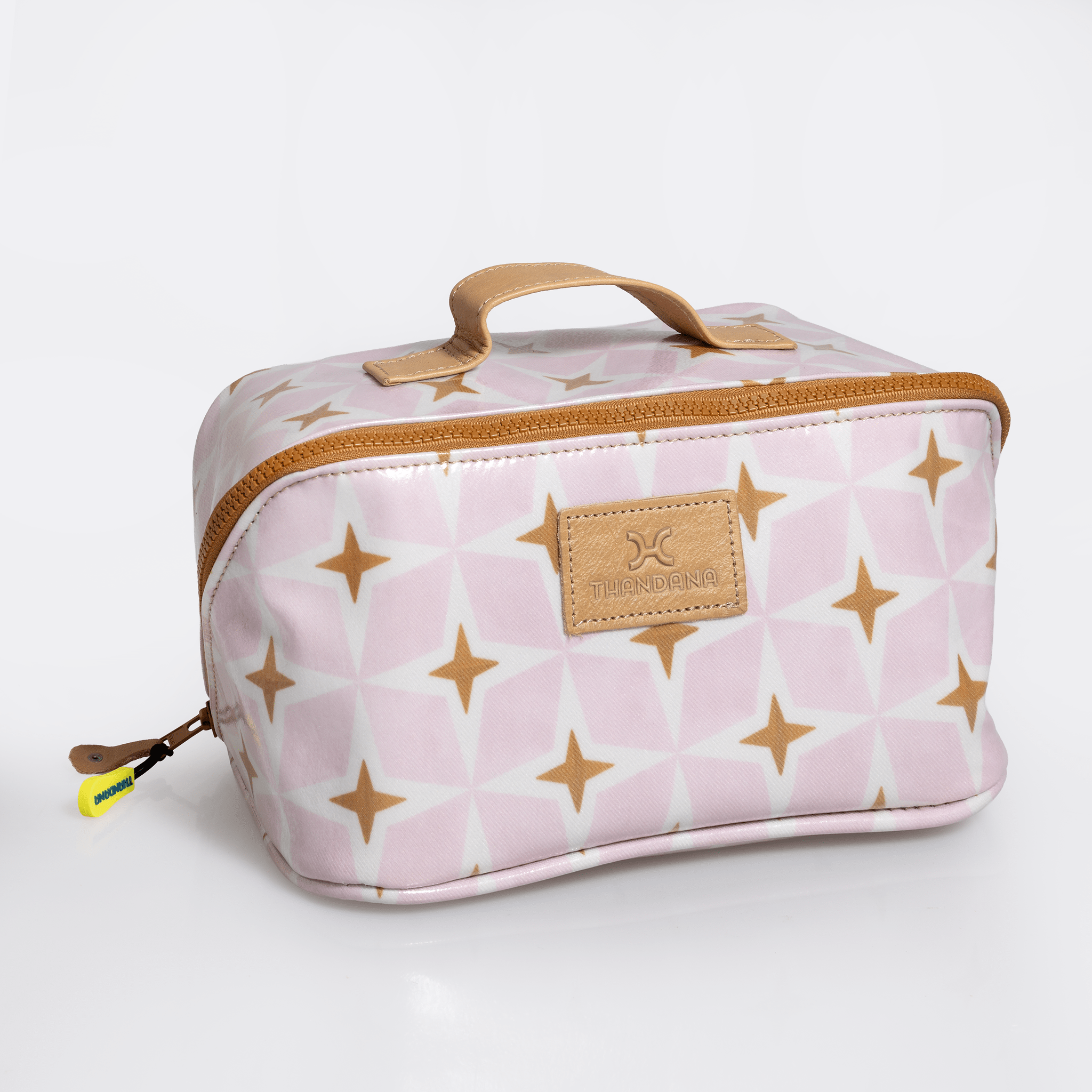 Thandana Laminated Fabric Side Mouth Maxi Vanity Bag - KaryKase