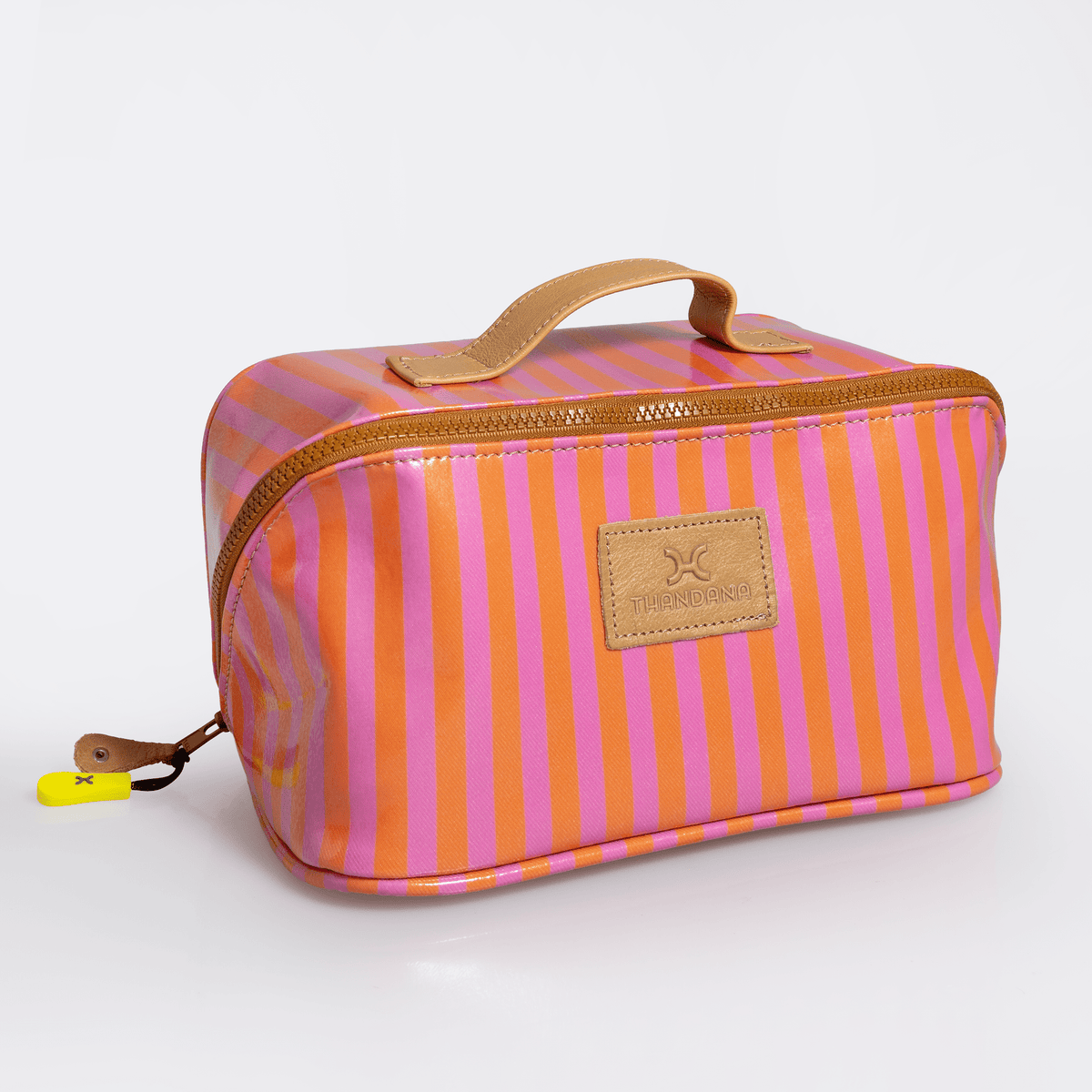 Thandana Laminated Fabric Side Mouth Maxi Vanity Bag - KaryKase