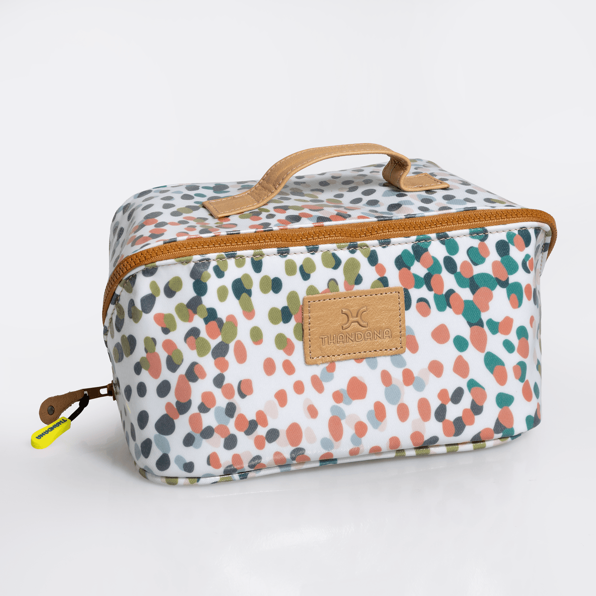 Thandana Laminated Fabric Side Mouth Maxi Vanity Bag - KaryKase