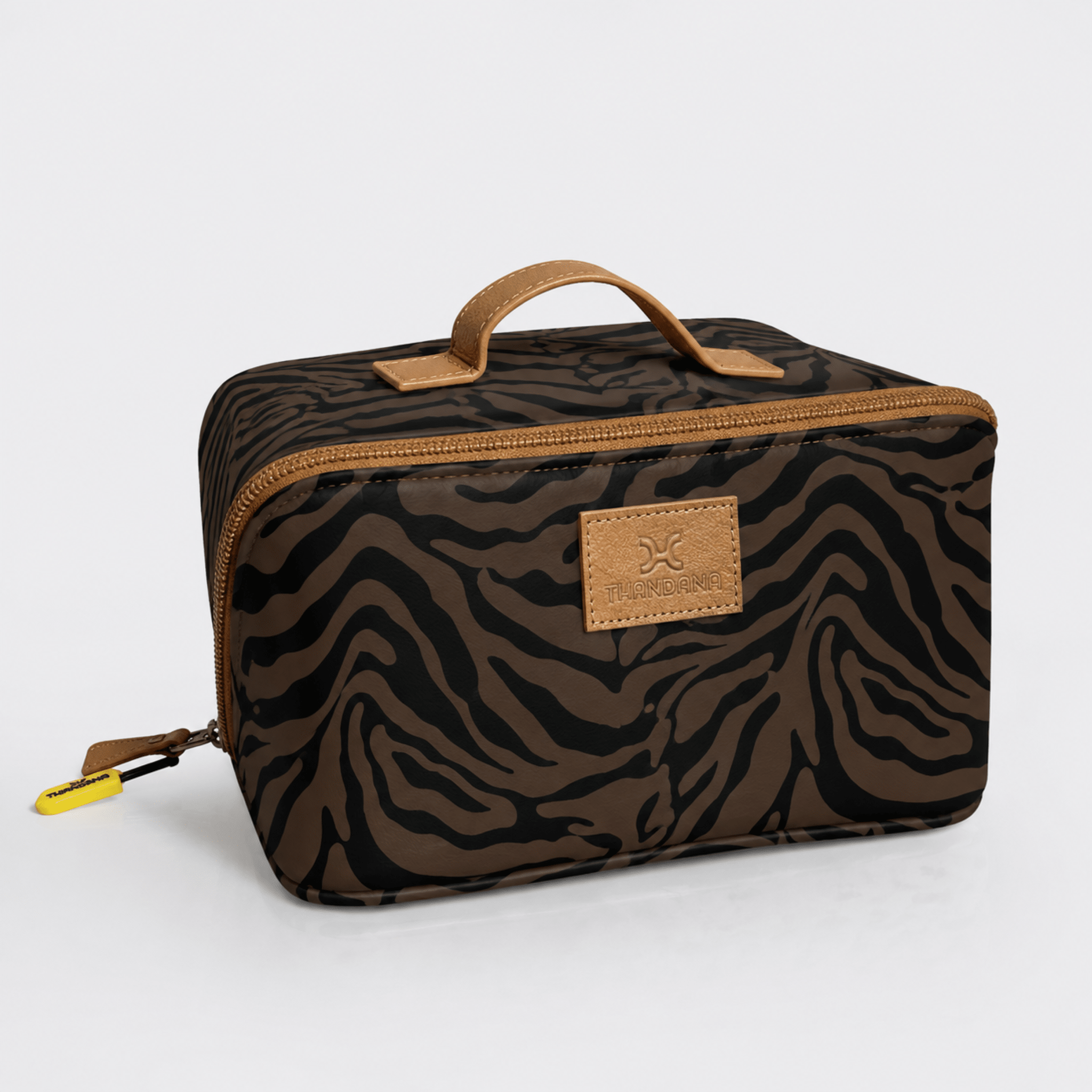 Thandana Laminated Fabric Side Mouth Maxi Vanity Bag - KaryKase
