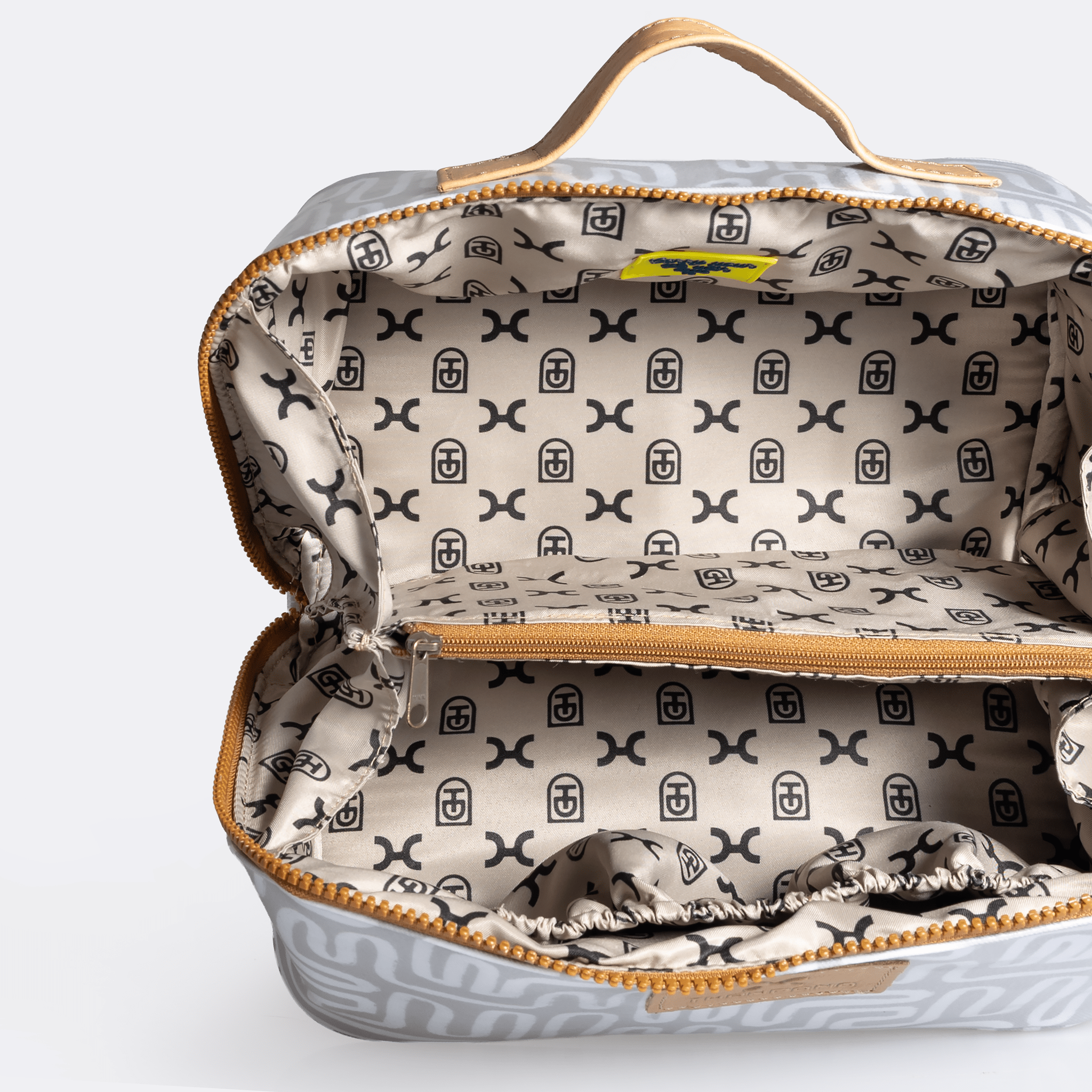 Thandana Laminated Fabric Side Mouth Maxi Vanity Bag - KaryKase