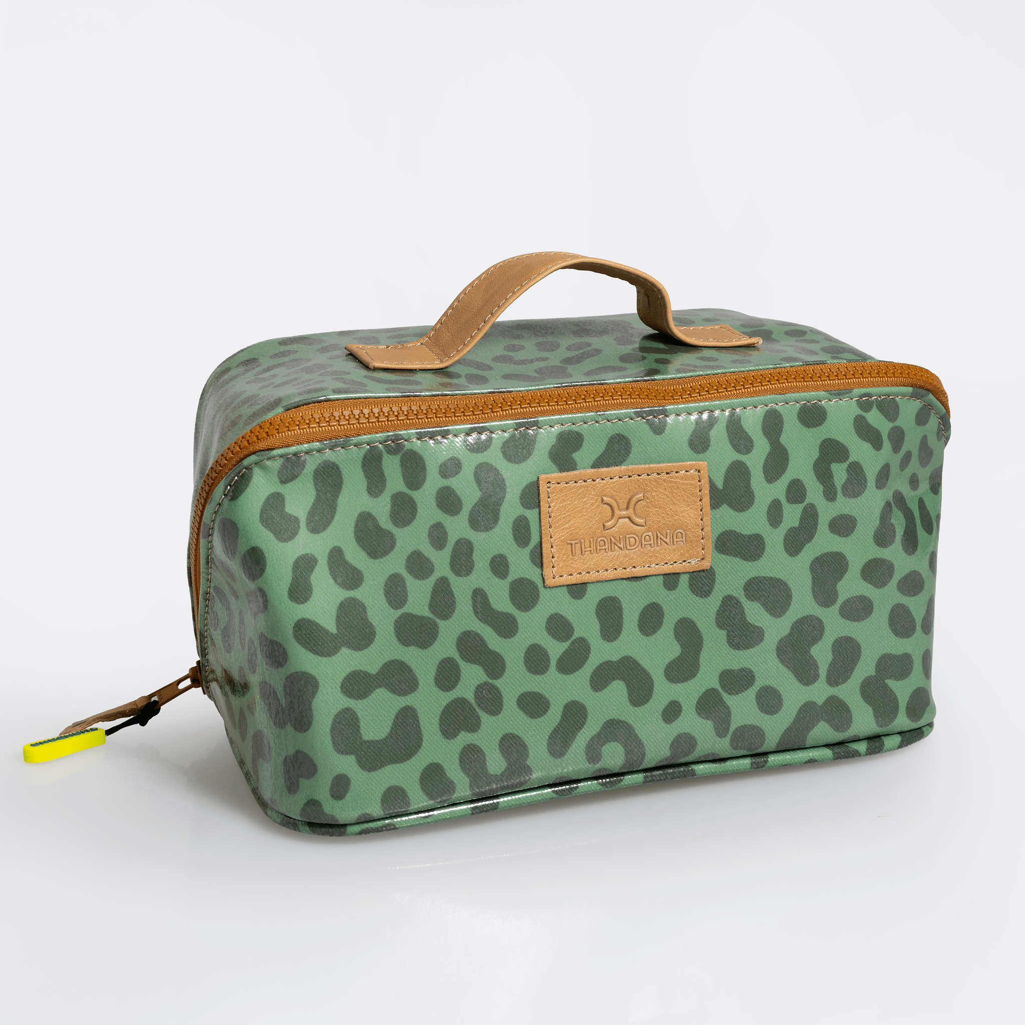 Thandana Laminated Fabric Side Mouth Maxi Vanity Bag - KaryKase